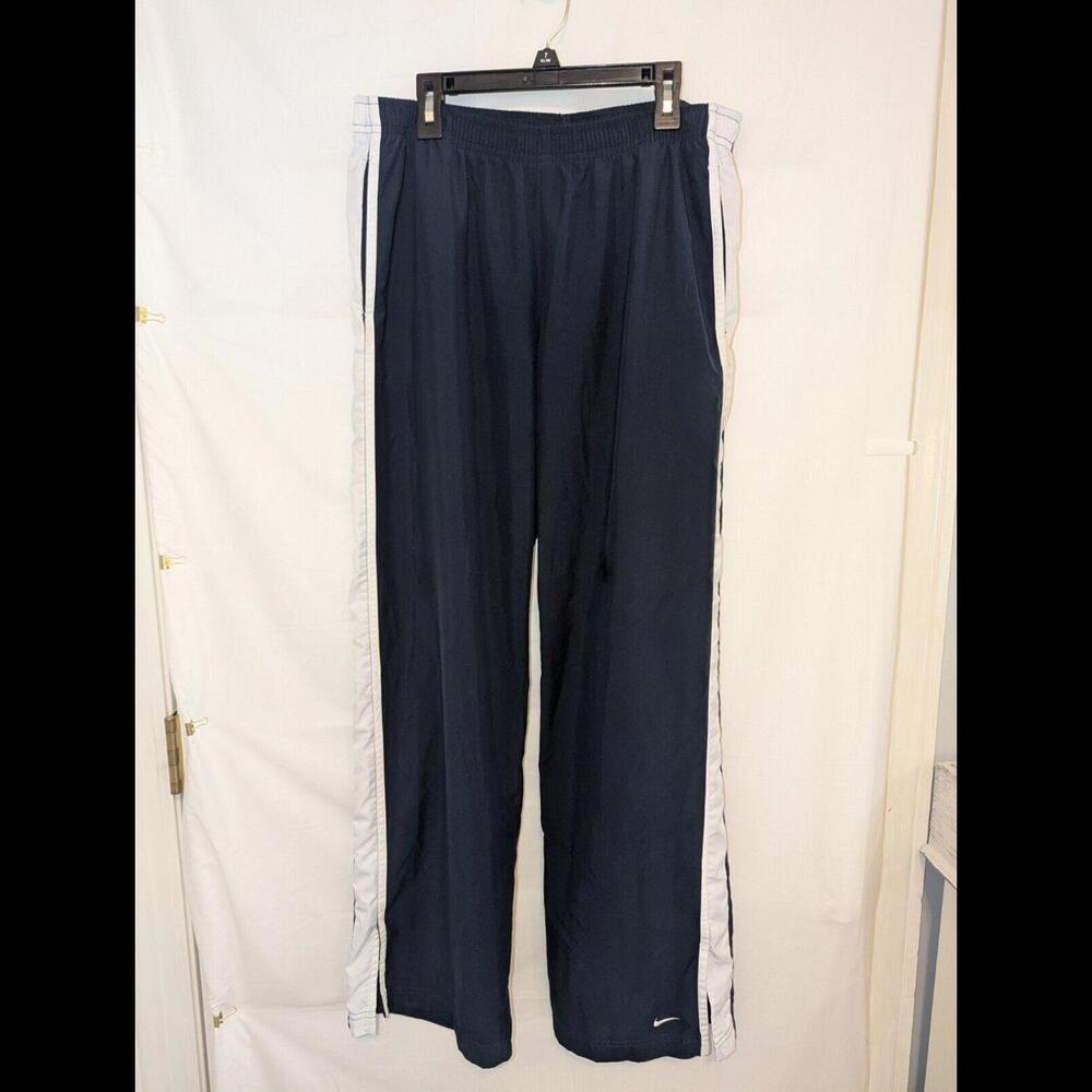 Vintage Nike Silver Tag Track Pants Blue Elastic Waist Womens Size LS
